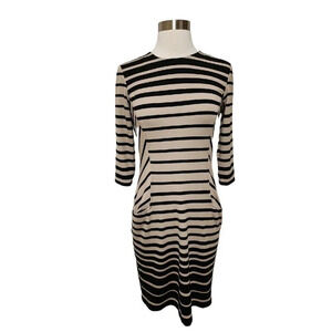 J Mclaughlin‎ Black Stripe Catalyst Sheath Dress Size XS